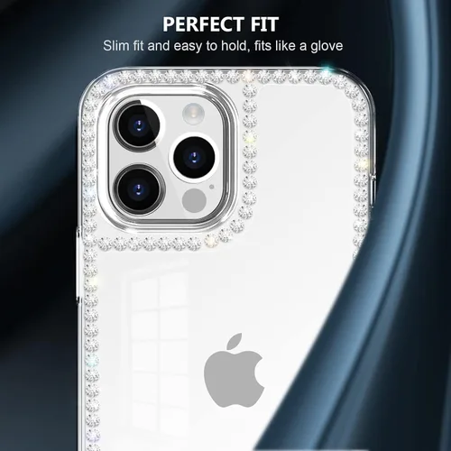 Vista 3 de Compatible con iPhone SE 2022/iPhone SE 2020/iPhone 7/iPhone 8 transparente para mujeres y niñas con purpurina 3D brillante brillante de lujo