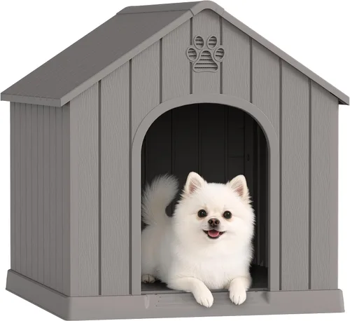 Vista 20 de Fancyango Casa para perros al aire libre e interior, impermeable, ventilada, fácil de limpiar, suelo elevado para perros pequeños y grandes, fácil