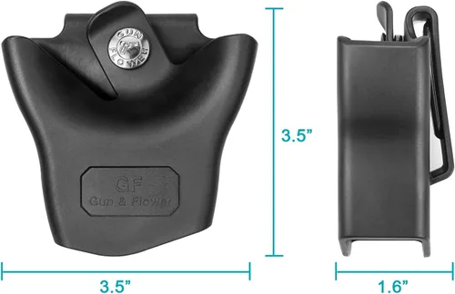 Vista 4 de Porta esposas para puños con bisagras y cadena, se ajusta a ASP Ultra Plus/EXO, resistente estuche de cinturón OWB con extracción de una mano, funda