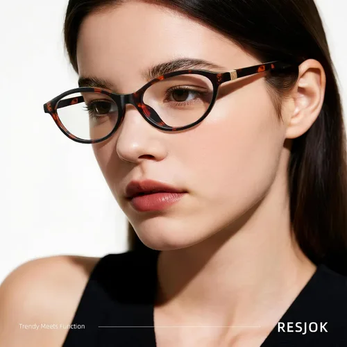 Vista 2 de Gafas de luz azul para mujer - Gafas de bloqueo de luz azul con marco ovalado pequeño de moda para juegos/computadora