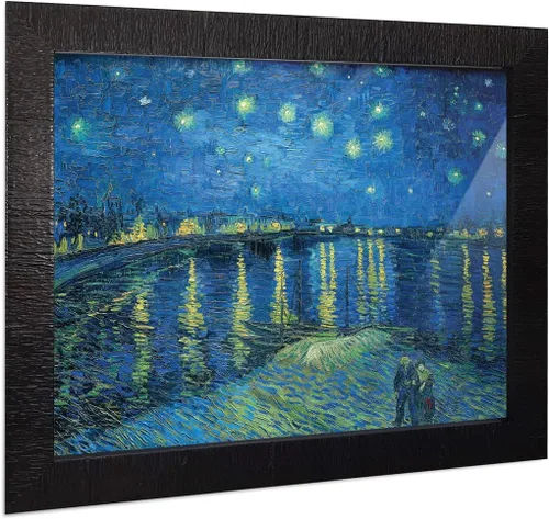 Vista 26 de Vincent Van Gogh - Arte de pared enmarcado con diseño de flores de almendra, maravilloso para exhibir en la cocina, el baño o la decoración
