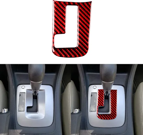 Vista 12 de Panel de cambio de marchas de fibra de carbono real para consola central, marco externo, accesorios para el interior del automóvil, adhesivo