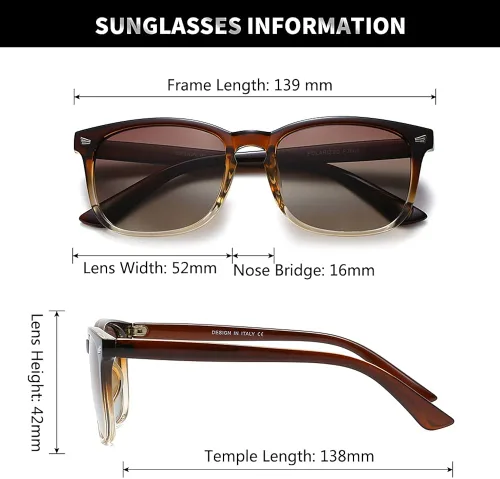 Vista 5 de DUSHINE - Gafas de sol polarizadas para mujer estilo clásico retro 100 protección UV