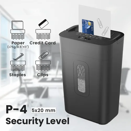 Vista 3 de 12-Sheet Cross Cut Paper Shredder, 5.55 Gallon Heavy Duty Shredder for Home Office, P-4 High Security Shredders for Paper/Credit