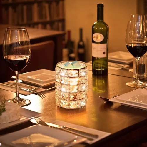 Vista 5 de STRN Calentador de cera de cristal, quemador eléctrico de cera para cubos de cera, regalos del día de San Valentín, decoración de fragancia