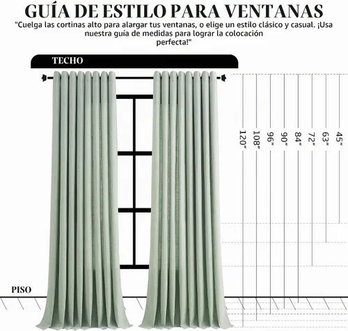 Vista 9 de Jowels Cortinas de lino verde aguamarina con ojales de 84 pulgadas de Aqua Green