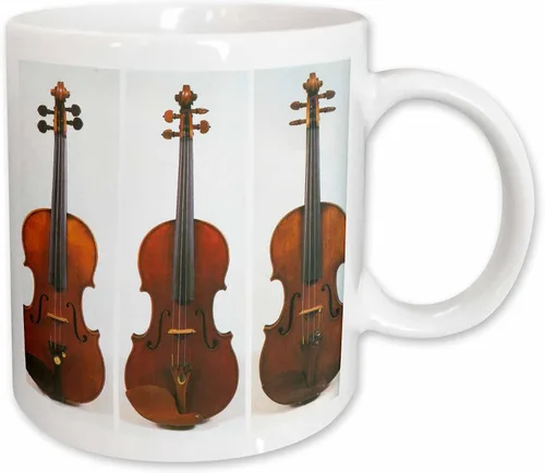 Vista 13 de 3dRose (mug_34744_4) Taza negra de dos tonos con 3 violines antiguos, 11 onzas Blanco
