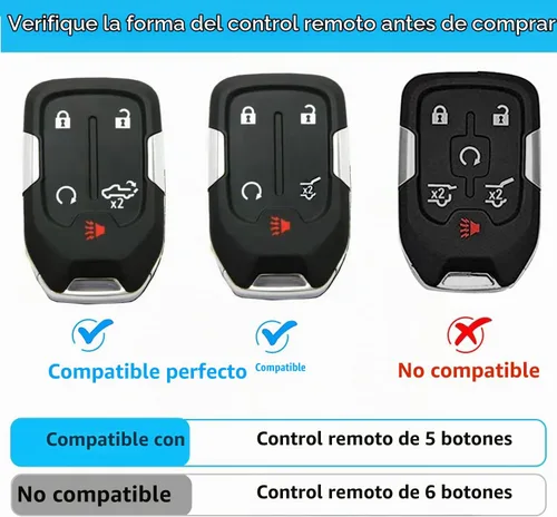 Vista 2 de OLLEN Funda para llavero de TPU de 5 botones, compatible con GMC Acadia 2017-2024, para Terrain 2018-2024, compatible con Sierra 2019-2024