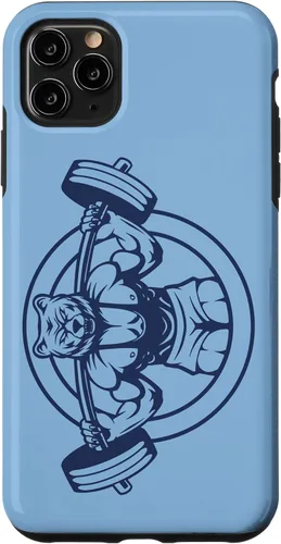 Vista 13 de iPhone 16 Bear Barbell diseño para culturistas caso de culturismo
