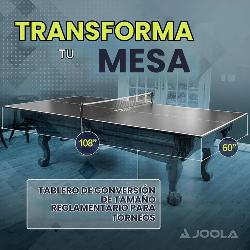Vista 2 de JOOLA - Tapa de conversión de mesa de ping pong con juego de redes para mesas de billar y pool - Tapa de regulación que convierte mesas de billar