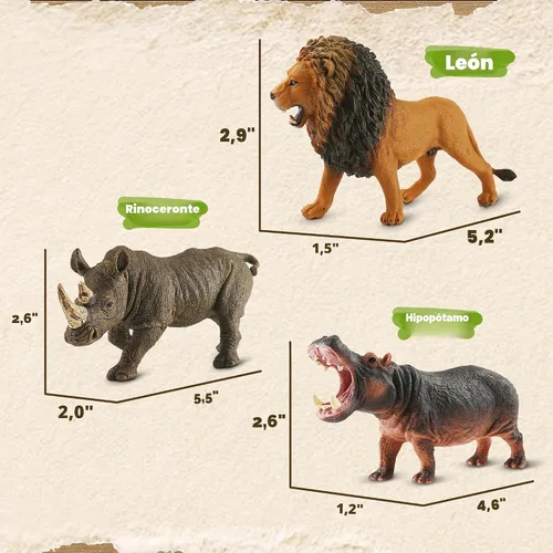 Vista 4 de Zippytots 6 piezas figuras de animales de safari para niños de 3-5 años figuras realistas de animales de selva de plástico vida silvestre africana