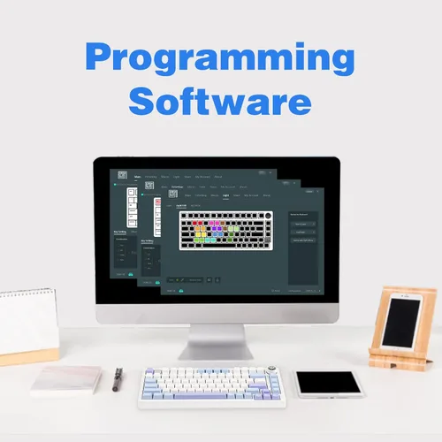 Vista 7 de EPOMAKER x LEOBOG Hi75 Teclado mecánico con cable de aleación de aluminio, teclado programable para juegos montado en una junta con perilla