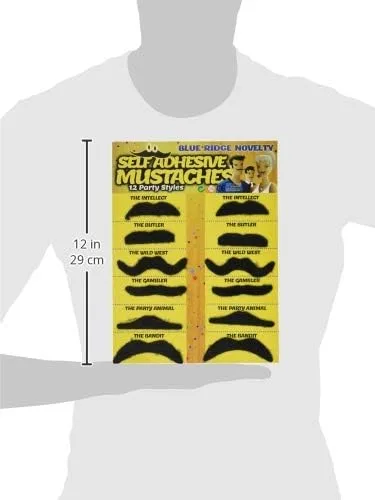 Vista 2 de Blue Ridge Novelty Bigote faso autoadhesivo, set de 36