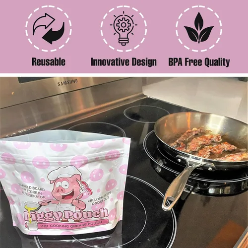 Vista 3 de Piggy Pouch - Bolsas de almacenamiento de grasa de tocino, 12 onzas