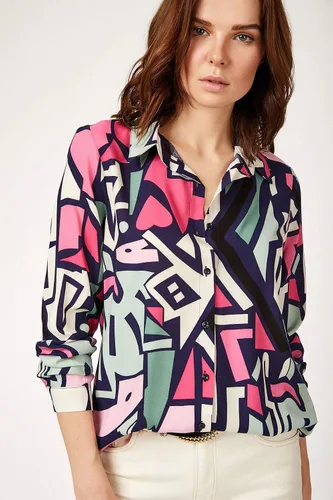 Vista 4 de Blusas para mujer, camisas informales de manga larga con botones, tallas XS a 3XL