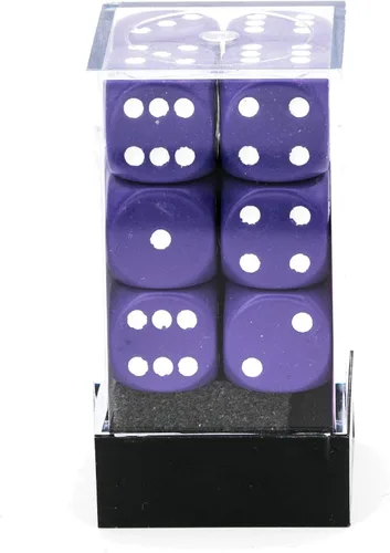 Vista 4 de Chessex CHX25607 Dados - Opaque: 12D6 Púrpura/Blanco