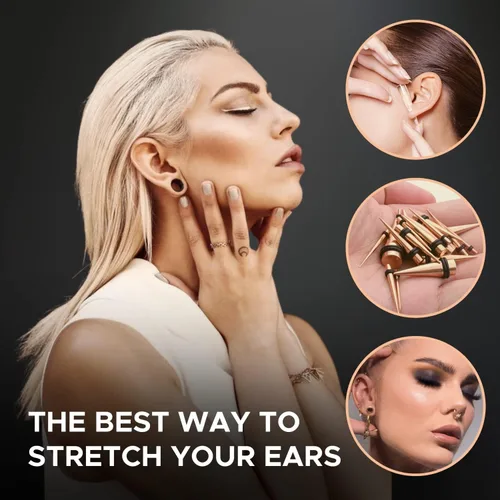 Vista 4 de BodyJ4You Kit de estiramiento de orejas de 36 piezas, calibre 14G-00G para principiantes, de acero quirúrgico, tapones de una sola llamarada