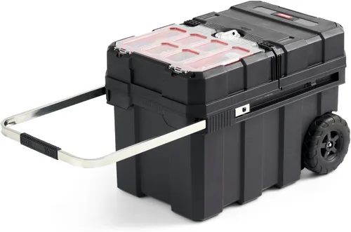 Vista 19 de Keter Stack-n-Roll - Sistema de almacenamiento de herramientas con ruedas de 3 piezas – Incluye carro, caja de herramientas y estuche profundo