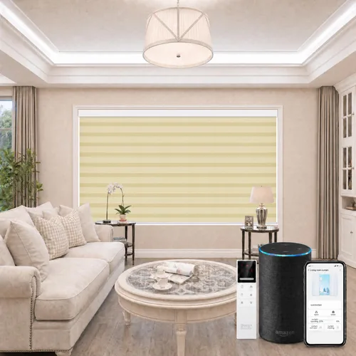 Vista 18 de TIPIACE Smart Motorized Zebra Shades con Alexa (negro)