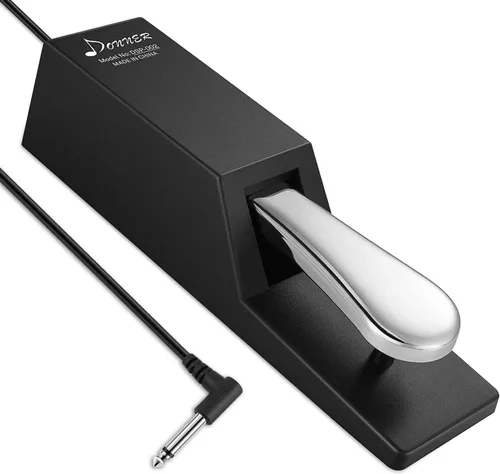 Vista 7 de Donner DSP-001 Pedal de sostenimiento para teclado, pedal de piano universal con interruptor de polaridad para piano digital/teclado de Negro