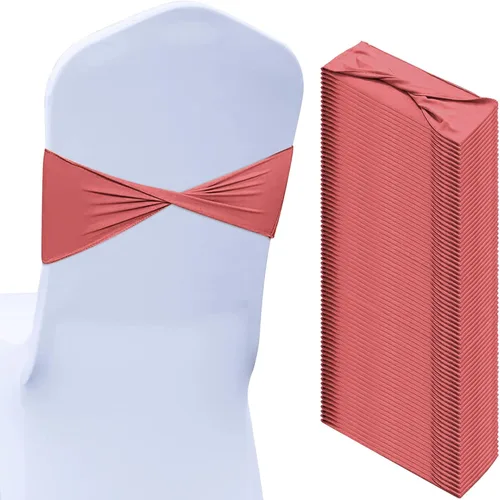 Vista 24 de Kinlop 50 Piezas Bandas de Spandex para Sillas Lazos Bandas para Sillas Bandas Deslizantes para Fundas Bandas Elásticas Lazos Sin Hebilla Azul