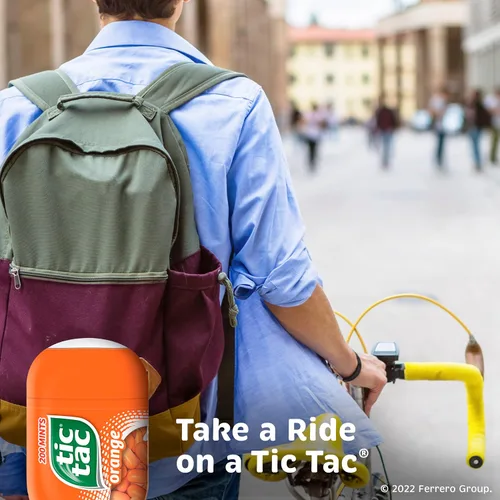 Vista 6 de Tic Tac, Menta con sabor a naranja, 8 unidades, refresco para llevar, 3.4 onzas cada una