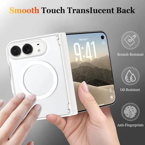 Vista 2 de SOKAD Funda magnética para iPhone Duo, protección de bisagra, color blanco
