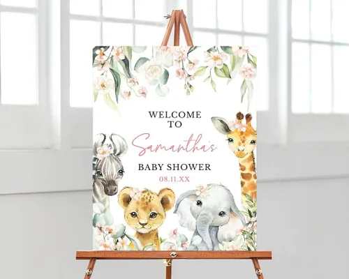 Vista 11 de Globo de aire caliente azul Boho Bear Can Bearly Wait Welcome Sign Decoración, descarga instantánea, letrero de plástico