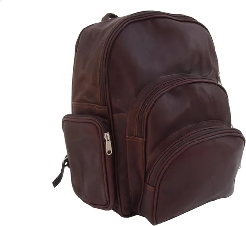 Vista 3 de Piel Leather Mochila expandible, Chocolate, Mochila expandible