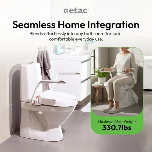 Vista 5 de Etac Hi-Loo - Asiento de inodoro elevado con brazos para ancianos, 4