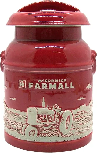 Vista 6 de M Cornell Importers, Inc. IH Farmall - Tarro de galletas de gres con relieve elevado