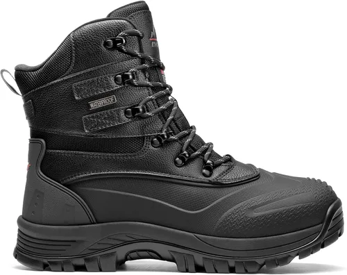 Vista 8 de NORTIV 8 Botas de esquí de invierno con suela de goma para hombre, con aislamiento impermeable Negro