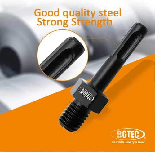 Vista 6 de BGTEC Adaptador de taladro de núcleo 5/8 "-11 rosca macho a SDS Plus vástago para taladro de martillo, perforación de núcleo de taladro de martillo
