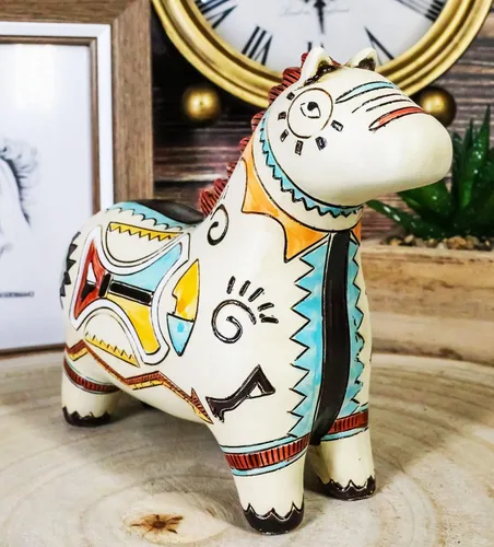 Vista 2 de Ebros Gift Nativo tribal americano azteca hopi estilo indio equino Mustang caballo animal tótem espíritu colección celestial cielo y tierra