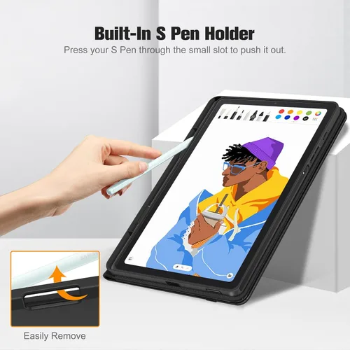 Vista 3 de Fintie Funda para Samsung Galaxy Tab S6 Lite 10.4 Pulgadas 2024/2022/2020 con Soporte para S Pen, Funda Trasera de TPU Blanda con Visor Multiángulo