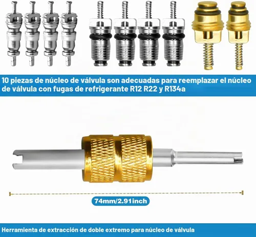Vista 3 de CANIPHA Kit de núcleo de válvula de aire acondicionado, kit de conversión R12 a R134a R134a Sistema de refrigeración A/C núcleo de válvula, kit