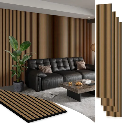 Vista 29 de Smartstandard Panel de Pared de Listones de Madera de Muestra, Paneles de Pared de Madera Insonorizados, Paneles de Madera Acústicos para Pared