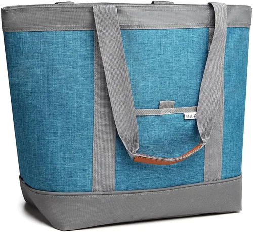 Vista 8 de MIUKAA Bolsa térmica aislada, a prueba de fugas con espuma térmica, ideal para comestibles, viajes, playa y picnic