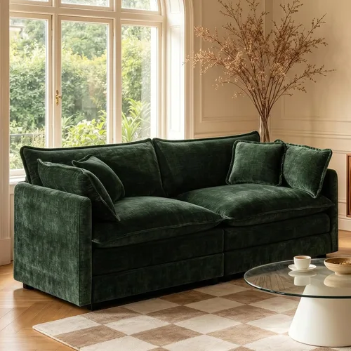 Vista 36 de GNIXUU Sofá modular de 76 pulgadas, sofá biplaza beige de 2 plazas, cómodos asientos de felpilla de 25 pulgadas de profundidad con 2 almohadas
