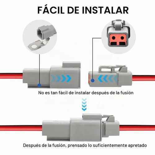 Vista 4 de Linkstyle 5 pares de kit de conectores DTP de 2 pines con cable de 12 AWG, conectores Deutsch impermeables eléctricos automotrices macho hembra