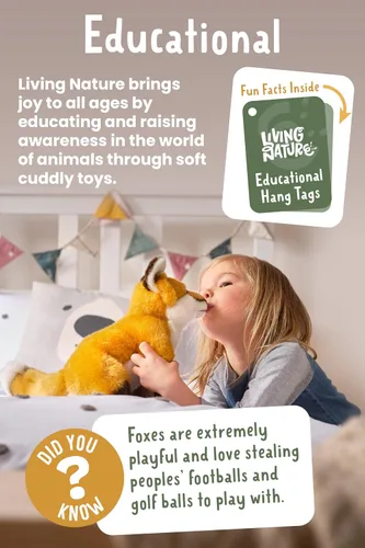 Vista 4 de Living Nature Peluche de oso marrón Animal esponjoso Regalo de juguete suave para niños 6 pulgadas