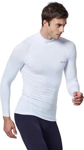 Vista 3 de EXIO EX-T02 - Camiseta de compresión de cuello alto y manga larga para hombre, con sistema de capa base