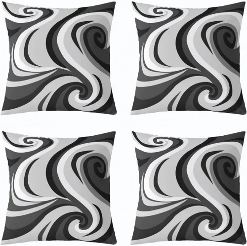 Vista 20 de Castle Fairy Fundas de almohada modernas con estampado de líneas geométricas de doble cara de 16 x 16 pulgadas, fundas de almohada de espirales