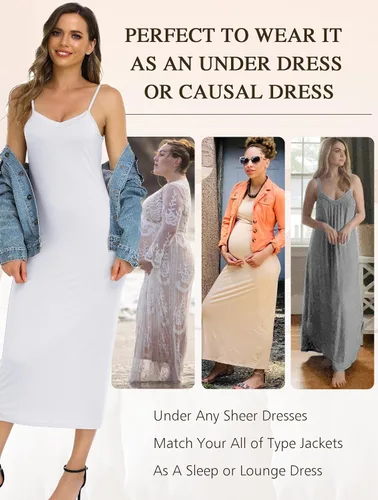 Vista 4 de Vlazom Vestido sexy y suave para mujer, con tirantes delgados, cuello en V, negligé, tallas S-3XL