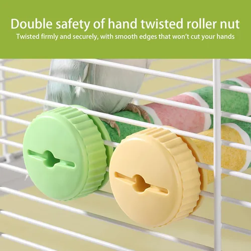 Vista 5 de 2PCS Bird Beak Grinding Stone,Bird Parrot Cage Perch Stand Platform Foot Claws Trimmer Chewing Toys,Washable Cage Furniture for Small Medium