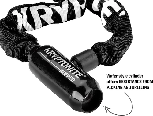 Vista 2 de Kryptonite Keeper 585 - Candado de cadena para bicicleta, 2.7 pies de largo, resistente, antirrobo, con llaves para bicicleta, motocicleta, scooter