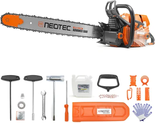 Vista 9 de NEO-TEC NS892V1 - Motosierra de gas de 92 cc con barra y cadena de 24 pulgadas, potencia de gasolina de 2 ciclos 5.2KW 7HP Motosierras de cadena