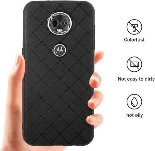 Vista 6 de Funda de teléfono para Motorola Moto E5 Plus Slim Soft Rubber Case Mujeres Hombres Negro