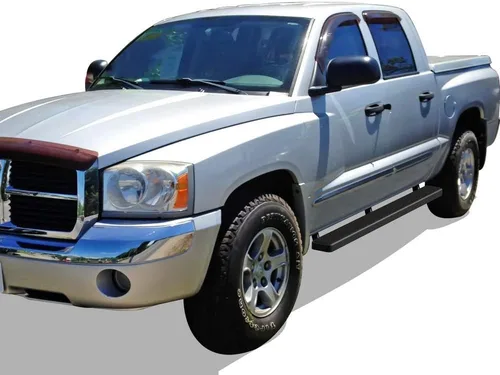 Vista 6 de APS Estribos negros de acero inoxidable de 5 pulgadas compatibles con Dodge Dakota 2005-2011 Quad Cab (escalones laterales de barras nerf)