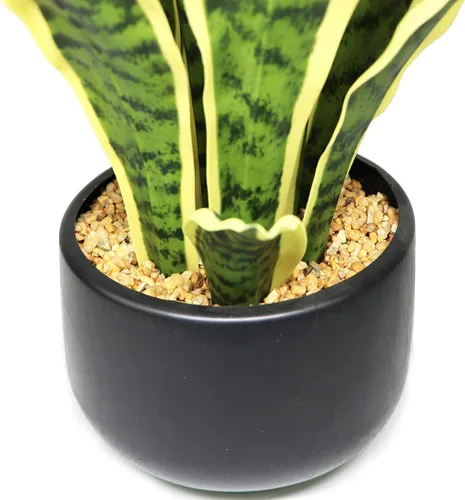 Vista 9 de Bird Fiy Planta artificial de serpiente de 22.5 pulgadas, agave artificial, Sansevieria, plantas artificiales en maceta para decoración